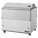 True TMC-49-DS-HC - Mobile Milk Cooler, (12) crate, dual sided flip-up lids, white vinyl exterior